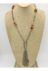 Gildas Gewels XGB-N916C Vntg. Necklace w/ Diam. Feather