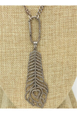 Gildas Gewels XGB-N916C Vntg. Necklace w/ Diam. Feather