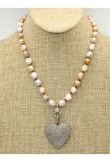 Gildas Gewels N1265B Diam Heart/LstrPrl-Gold Clasp Cons.
