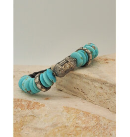 Gildas Gewels B1216C Turq./Diam Bead
