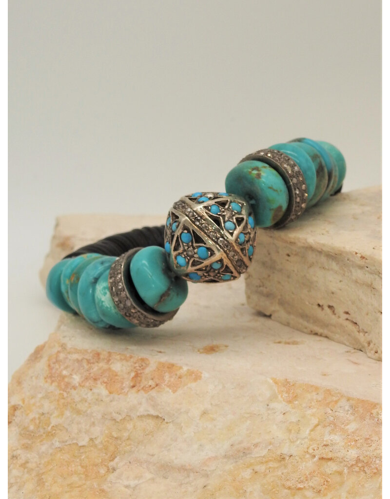 Gildas Gewels B1218C Turq./Diam Bead