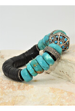 Gildas Gewels B1218C Turq./Diam Bead