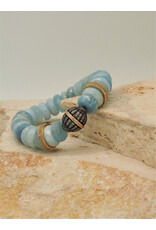 Gildas Gewels B1228C Faceted Aquamarine, Diam Gold Disc & Ball