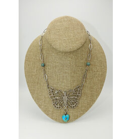 Gildas Gewels N25-2 Lg Diamond Butterfly Necklace