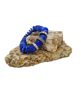Gildas Gewels GG-H119 Blue Facet Beads, Diam Disc Beads Bracelet