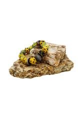 Gildas Gewels GG-H116  Yellow Old African Beads, Diam Ball & Disc Bracelet