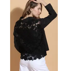 Jessie Liu Cotton Shirt w 3D applique Lace