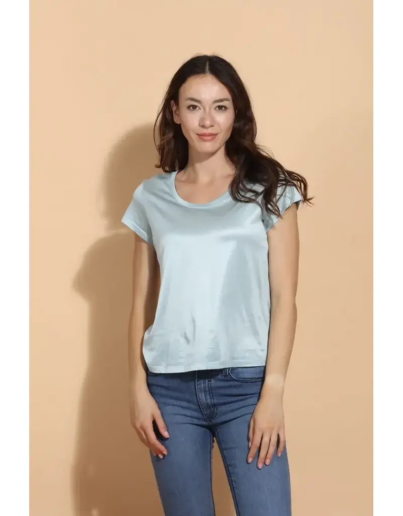 Jessie Liu Modal cotton blend tee w U Neck