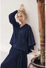 Wild Cosmos Miriam Love Collage top Navy