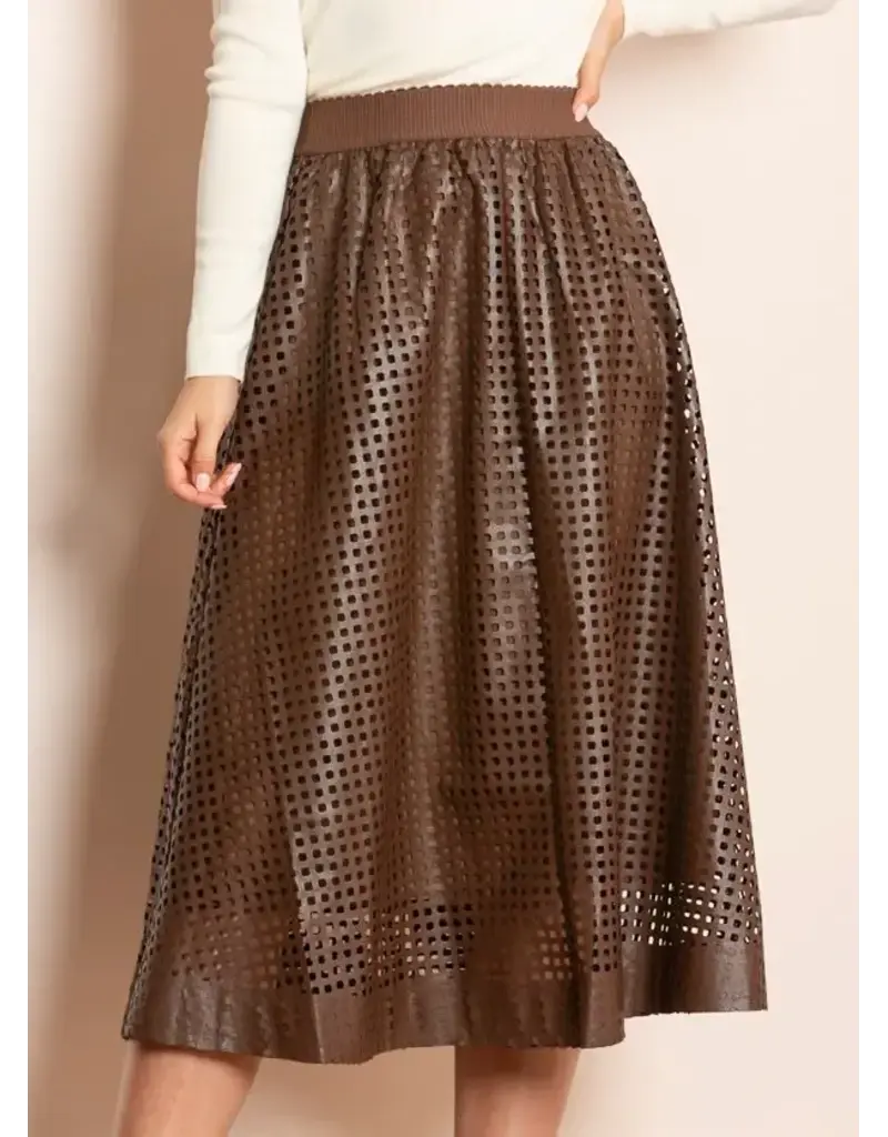Jessie Liu Pleather A Line Skirt