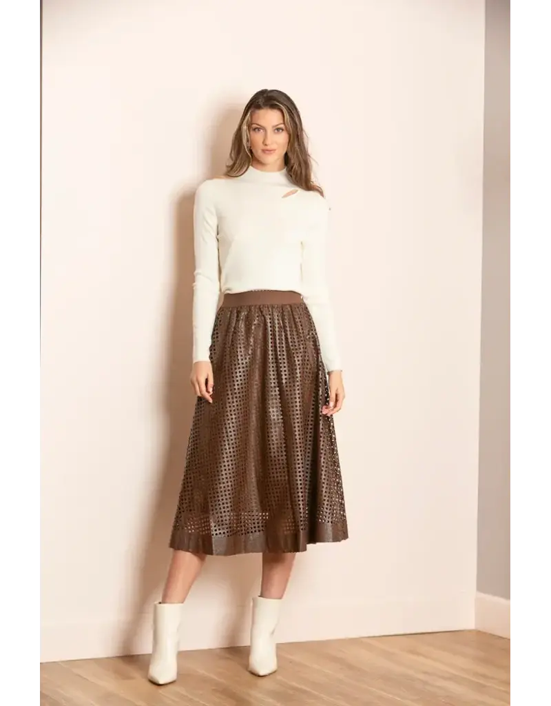 Jessie Liu Pleather A Line Skirt
