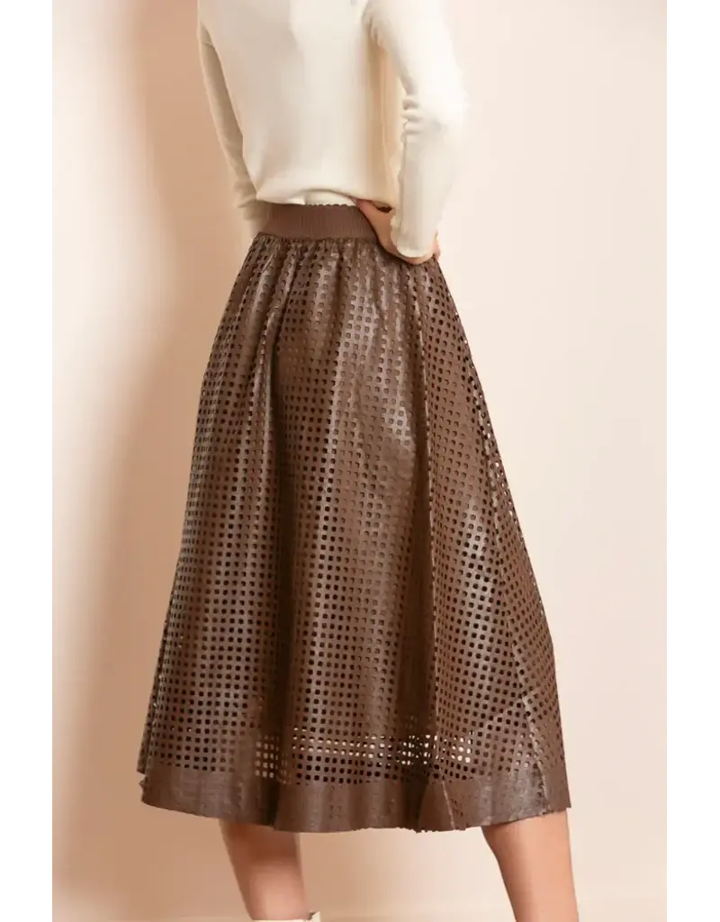 Jessie Liu Pleather A Line Skirt