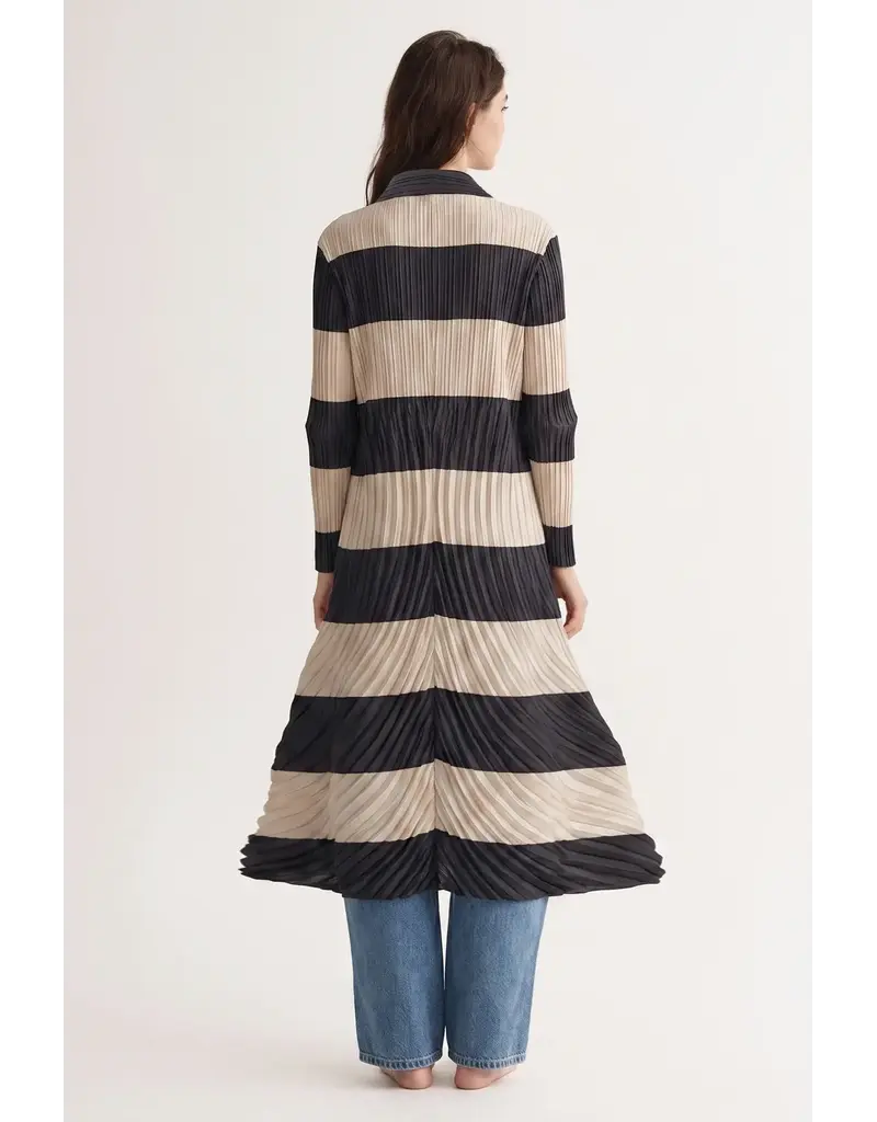 Wild Cosmos Betsy Stripe Coat Black mix