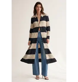 Wild Cosmos Betsy Stripe Coat Black mix
