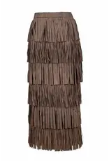 Wild Cosmos Akira Fringe Skirt Brown
