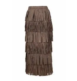 Wild Cosmos Akira Fringe Skirt Brown
