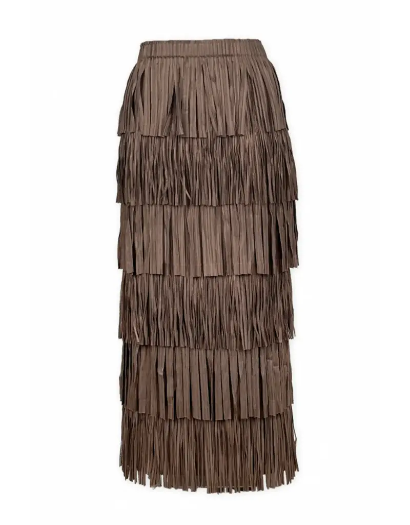 Wild Cosmos Akira Fringe Skirt Brown