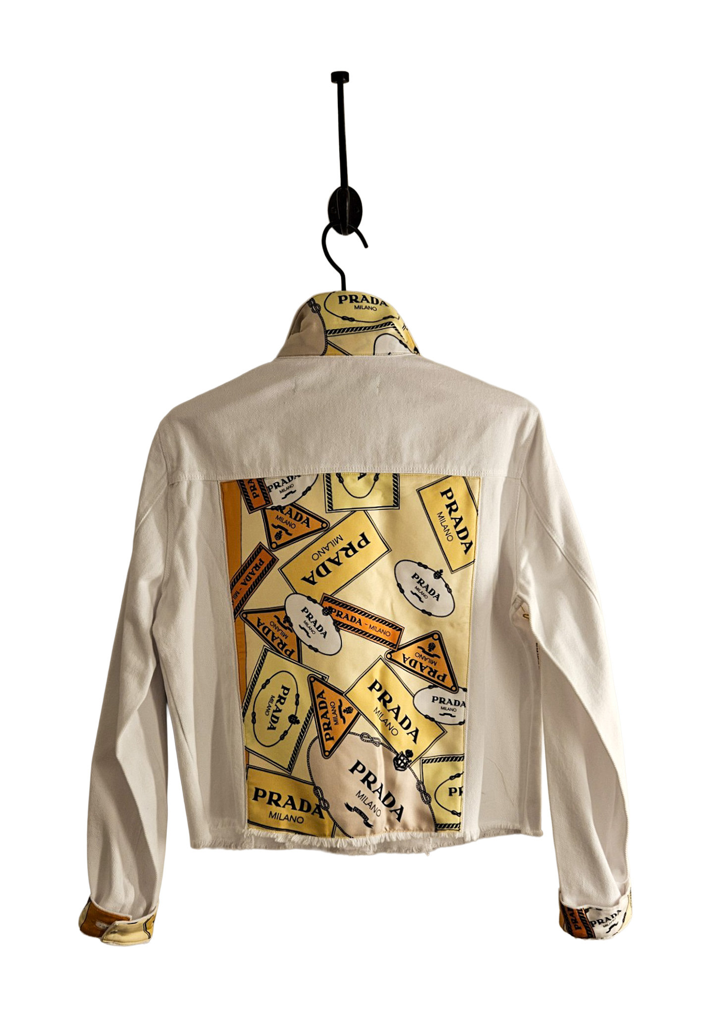 Elevazione Prada on White Denim Jacket M 2576