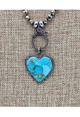 Gildas Gewels GG-N101 Turquoise  Heart with Vintage Chain