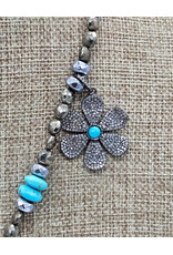 Gildas Gewels GG-N101 Turquoise  Heart with Vintage Chain