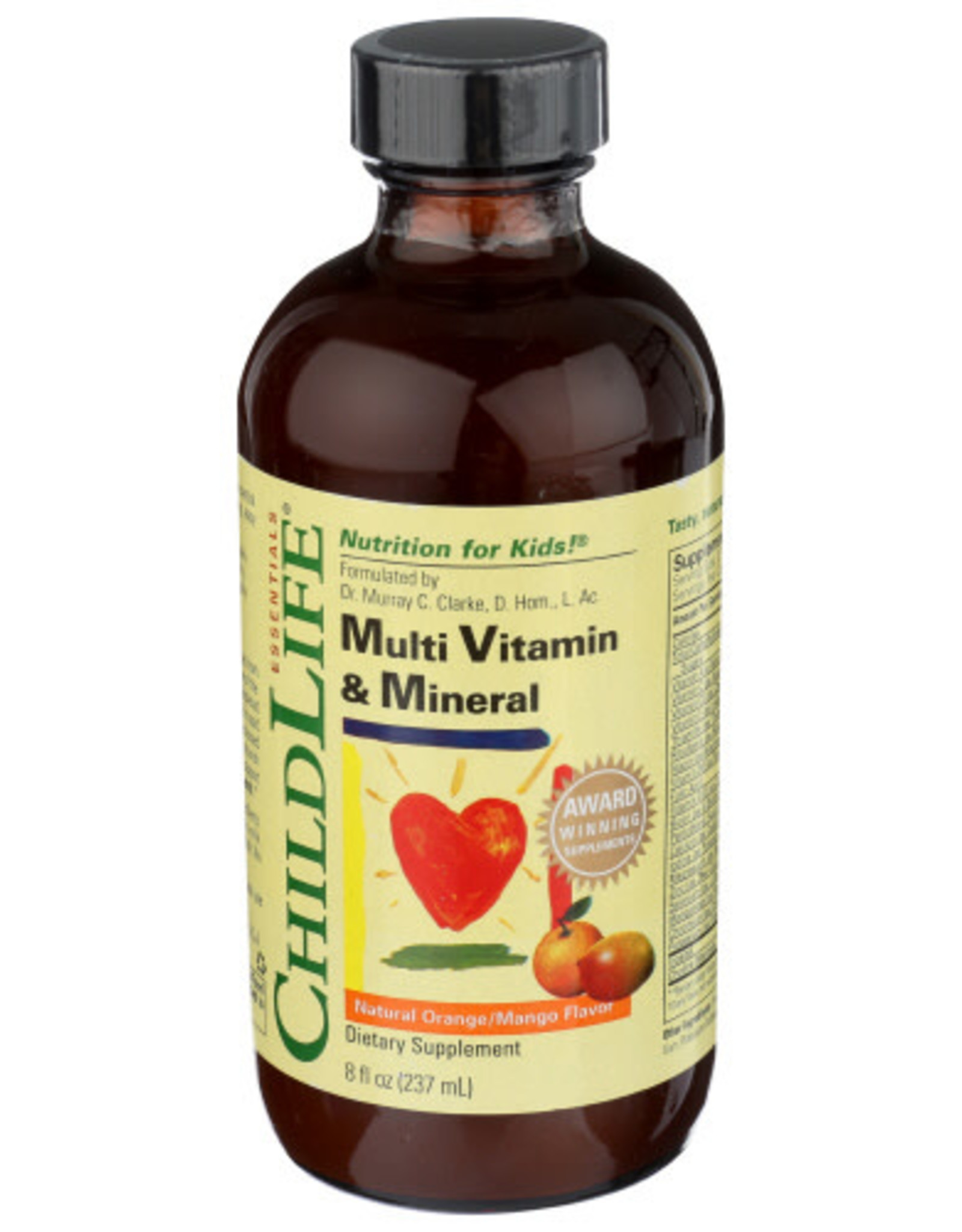 CHILD LIFE ESSENTIALS, MULTI VITAMIN & MINERAL, NATURAL ORANGE/MANGO, 8