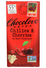 CHOCOLOVE® CHOCOLOVE CHILIES AND CHERRIES IN DARK CHOCOLATE , 3.2 OZ.