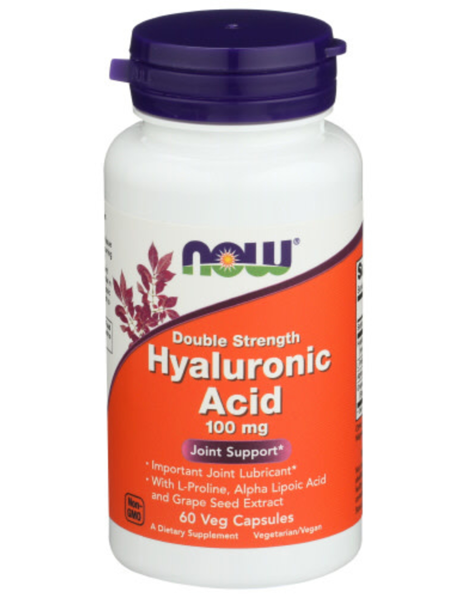 NOW FOODS XNow Hyaluronic Acid 100mg Joint Support 60 Veg Capsules