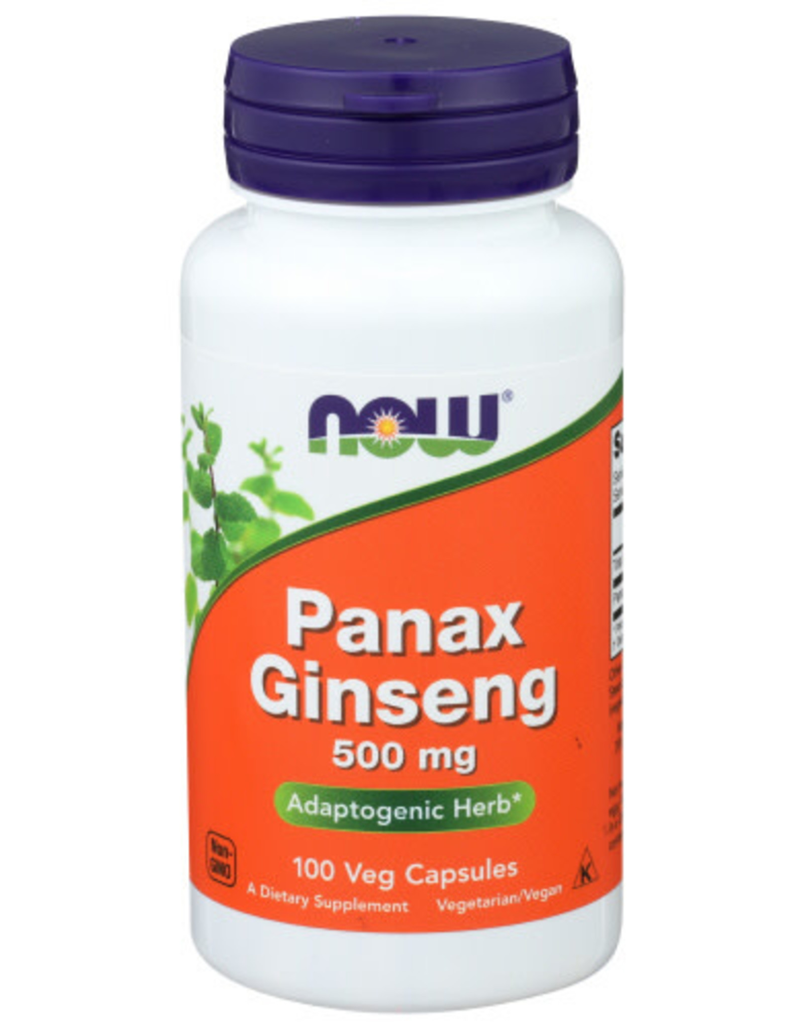 NOW® X Now Panax Ginseng 500mg Adaptogenic Herb 100 Veg Capsules