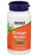 NOW FOODS X Now Ginkgo Biloba 60mg Supports Brain Health 60 Veg Tablets