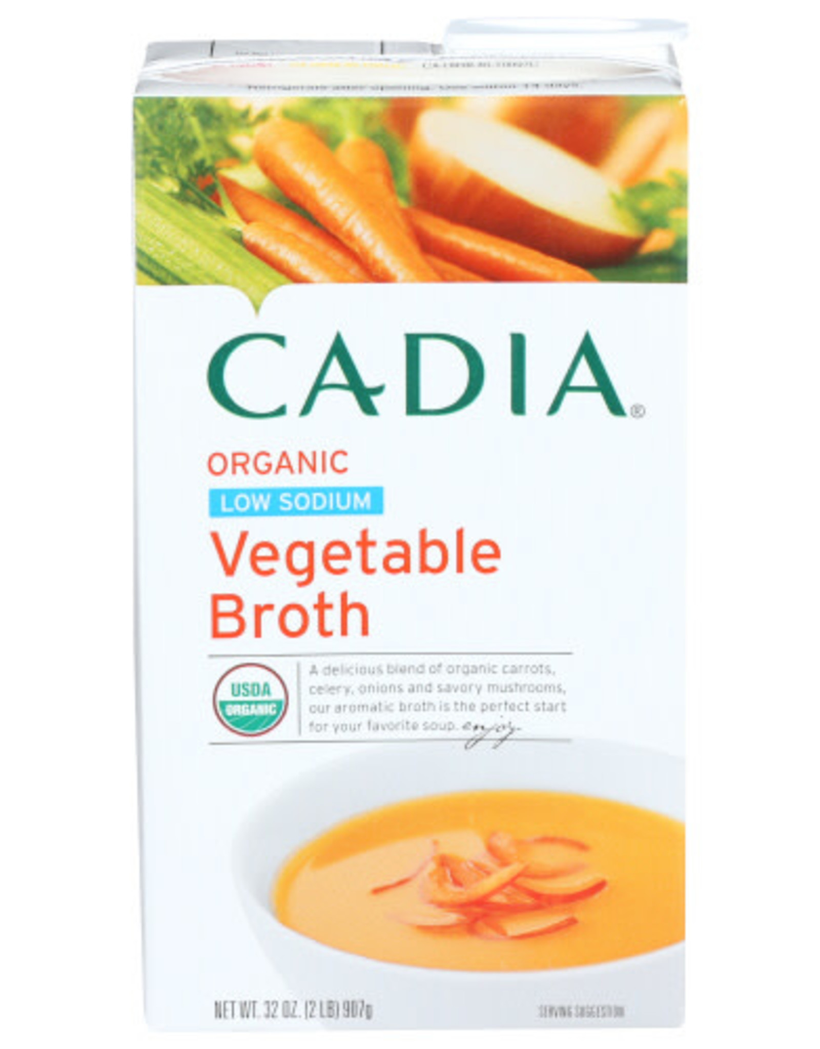 CADIA CADIA ORGANIC LOW SODIUM VEGETABLE BROTH, 32 OZ.