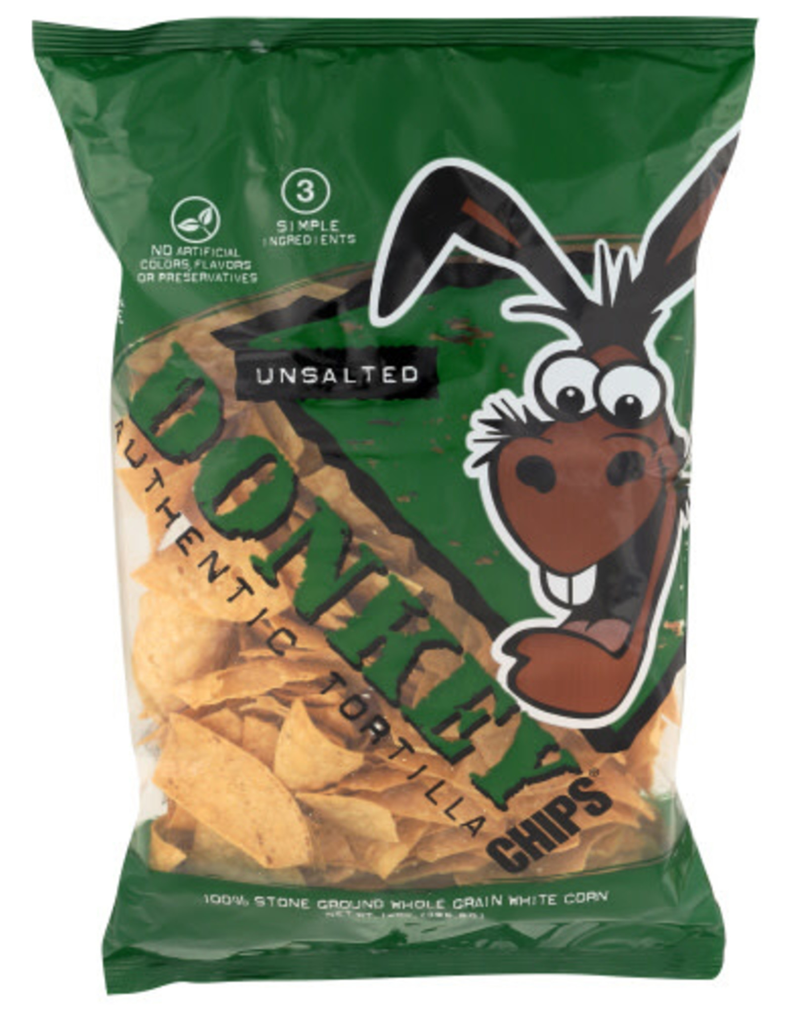 DONKEY CHIPS® DONKEY CHIP TORTILLA CHIPS, UNSALTED, 14 OZ.