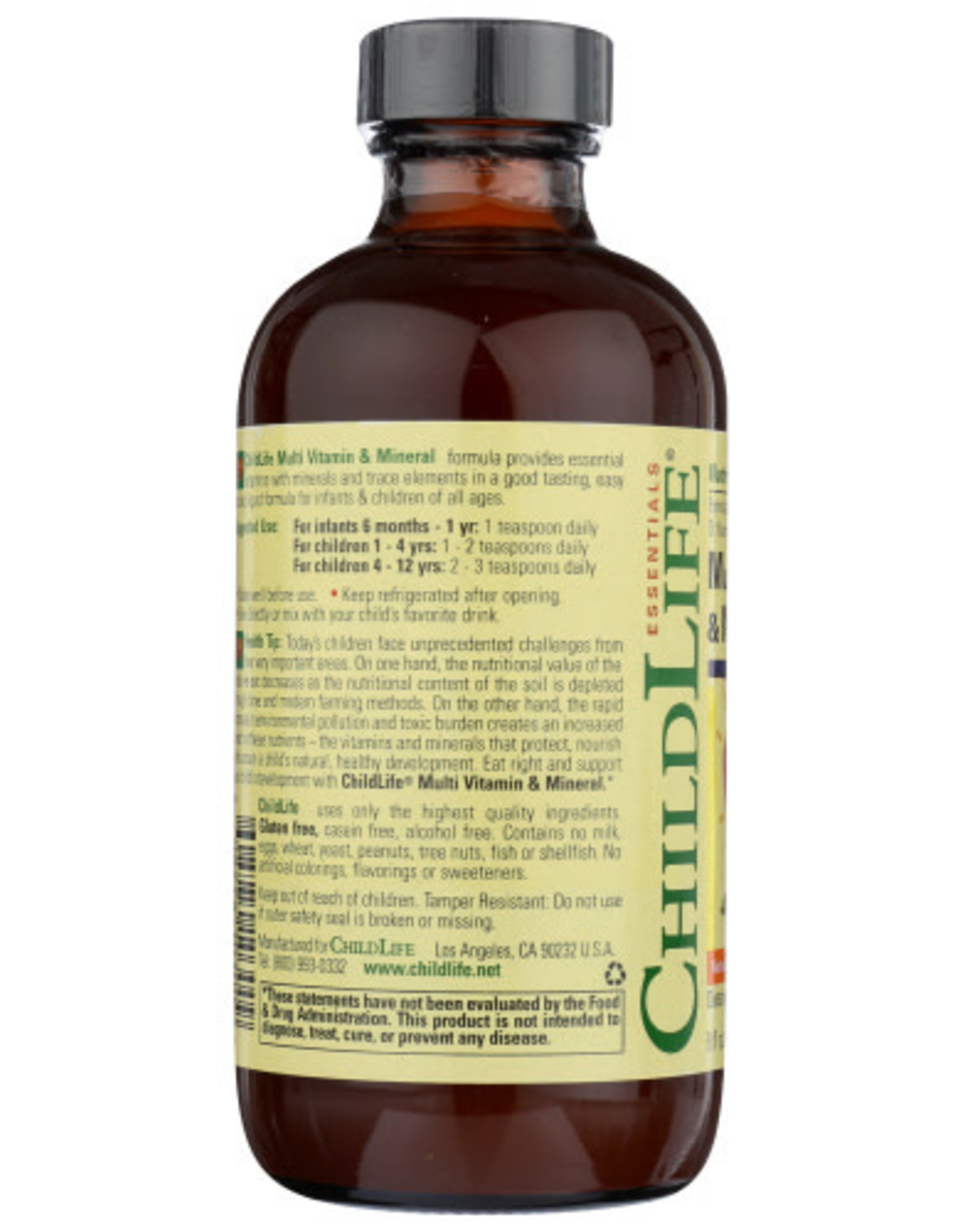 CHILD LIFE ESSENTIALS, MULTI VITAMIN & MINERAL, NATURAL ORANGE/MANGO, 8