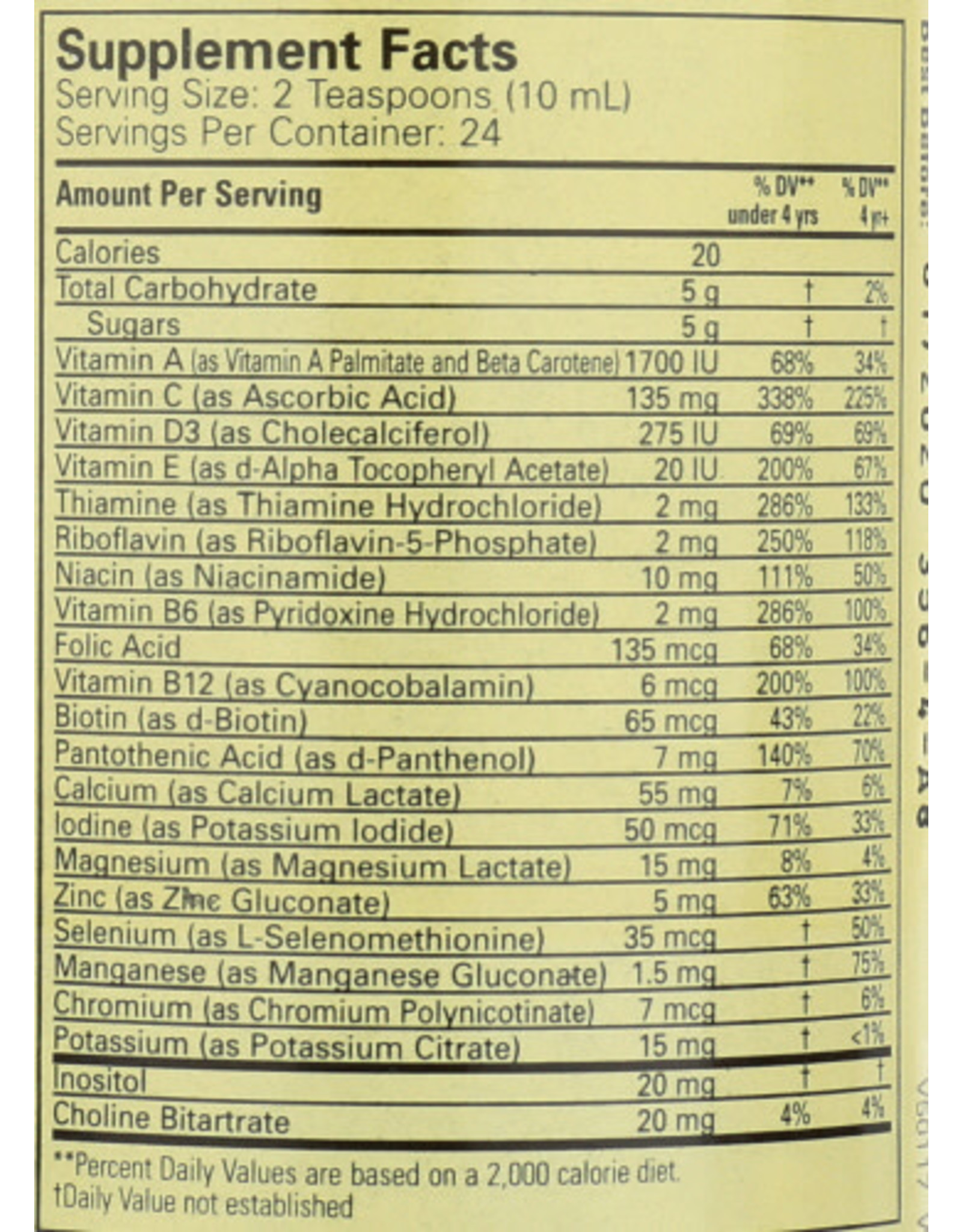 CHILD LIFE ESSENTIALS, MULTI VITAMIN & MINERAL, NATURAL ORANGE/MANGO, 8
