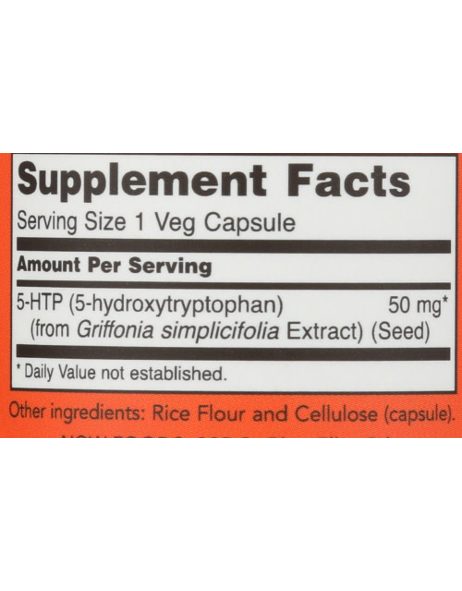 NOW FOODS 5HTP 50 MG, 30 CAPSULES Dutchmen Organics
