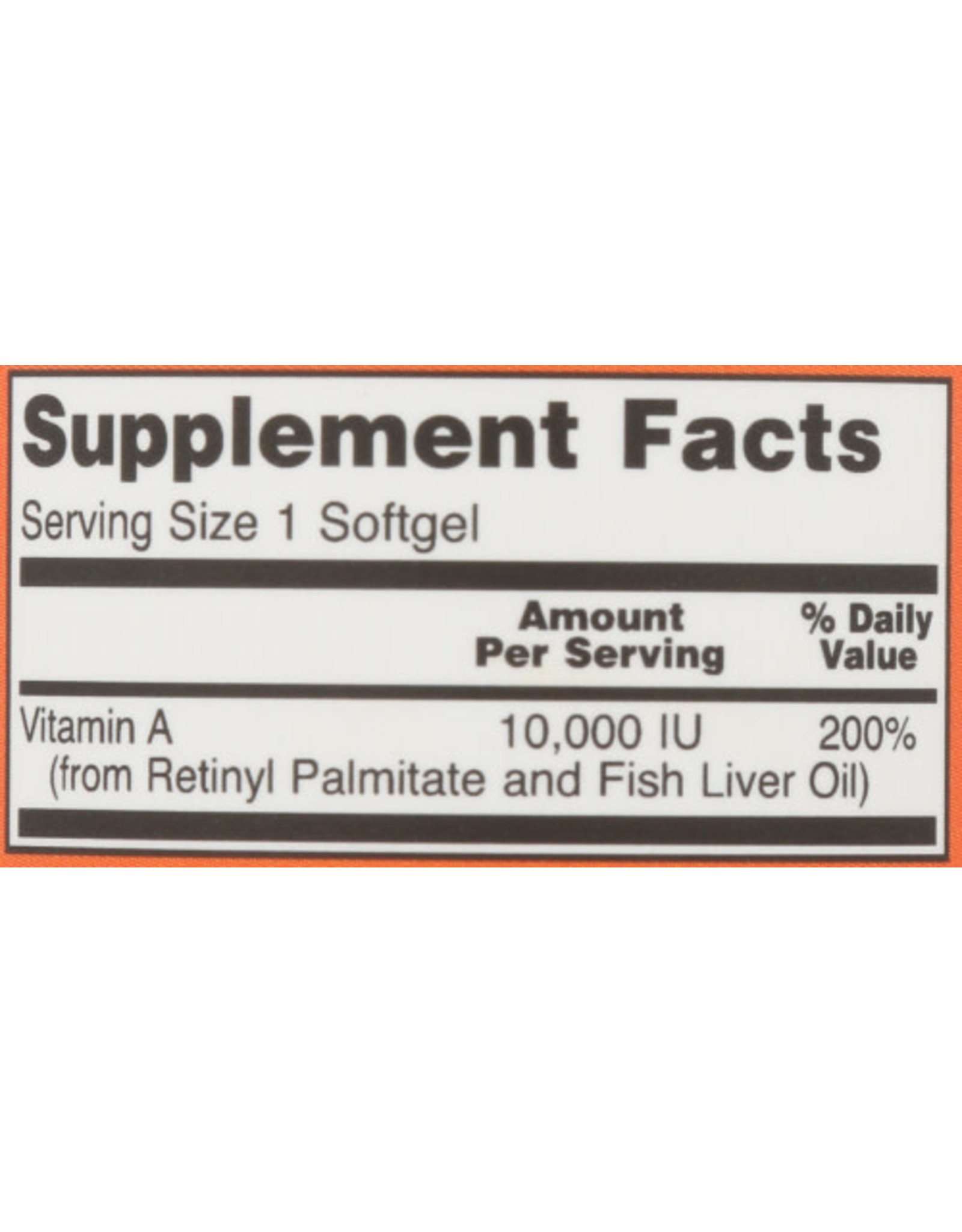 NOW® X Now Vitamin A 10,000 IU Essential Nutrition 100 Softgels