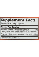 NOW® NOW FOODS BUTTERBUR & FEVERFEW, 60 CAPSULES