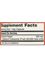 NOW® NOW CAYENNE 500 MG. HERBAL SUPPORT DIETARY SUPPLEMENT, 100 COUNT