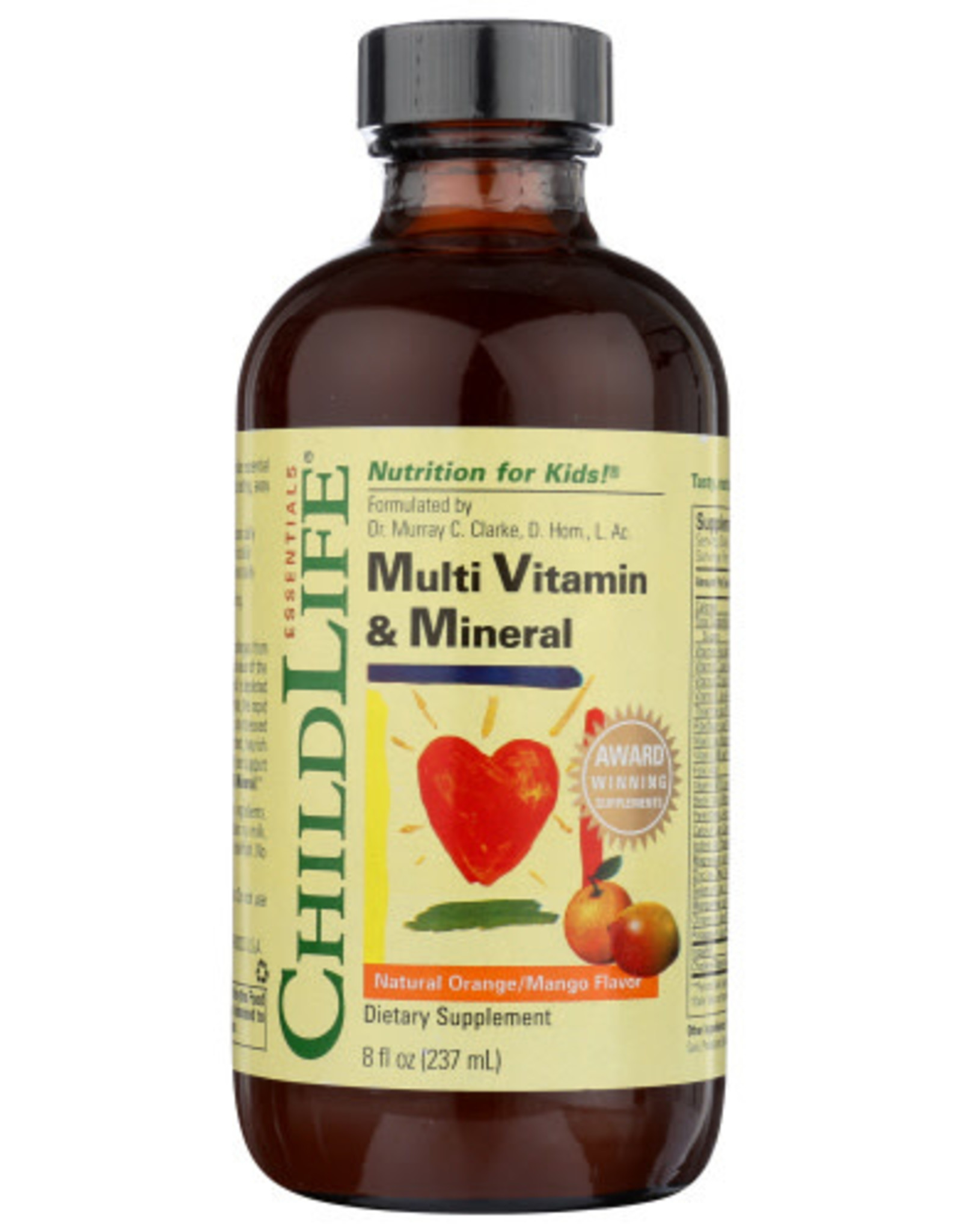 CHILD LIFE ESSENTIALS, MULTI VITAMIN & MINERAL, NATURAL ORANGE/MANGO, 8