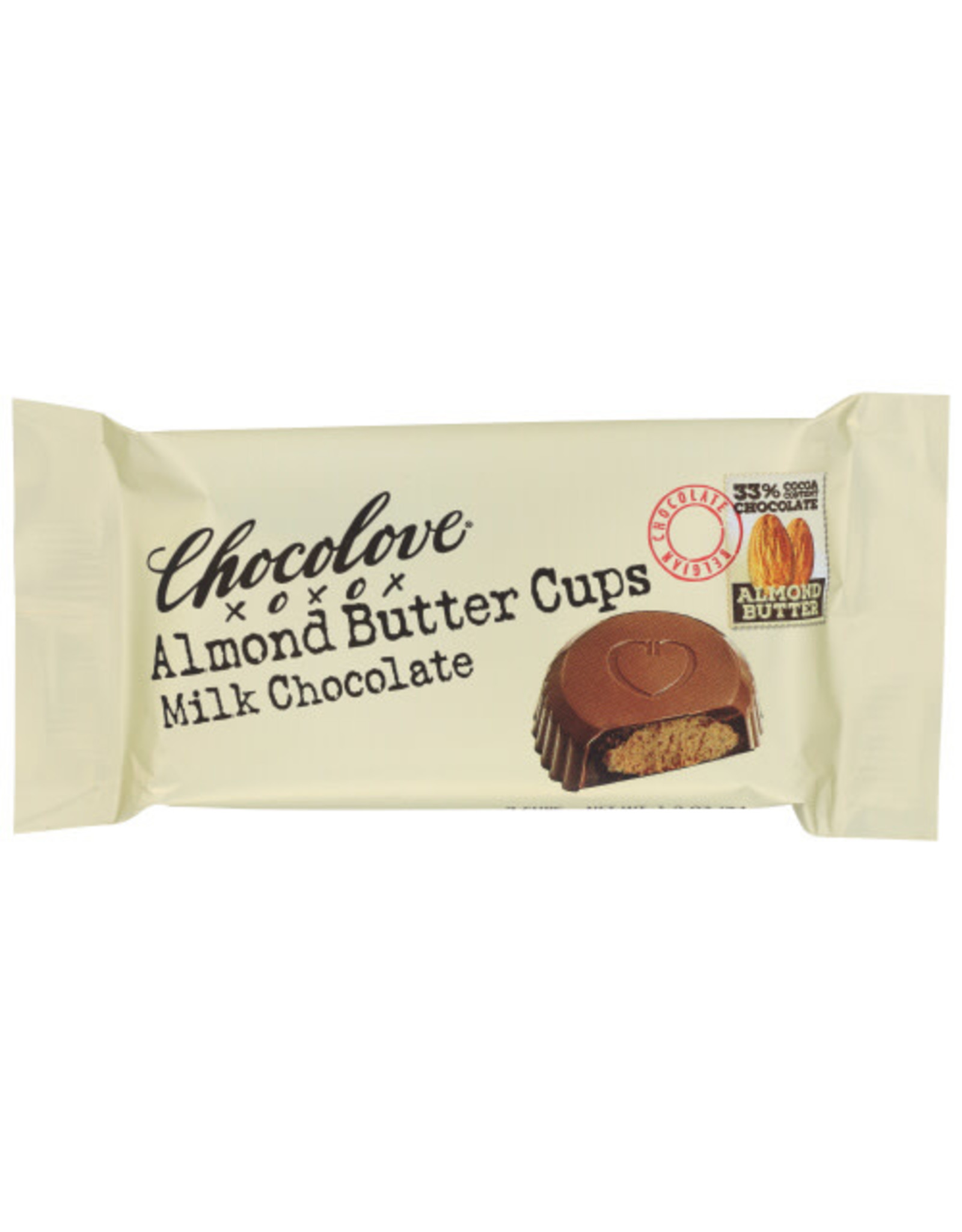 CHOCOLOVE® CHOCOLOVE NUT BUTTER CUPS, MILK CHOCOLATE, 1.2 OZ.