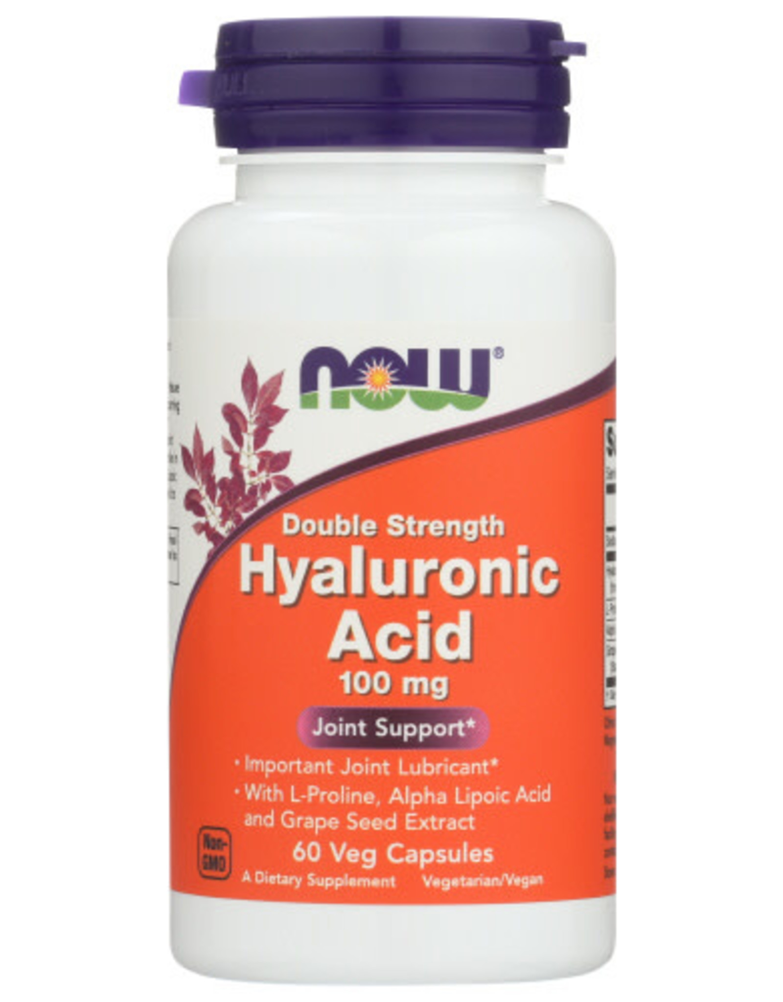 NOW FOODS XNow Hyaluronic Acid 100mg Joint Support 60 Veg Capsules