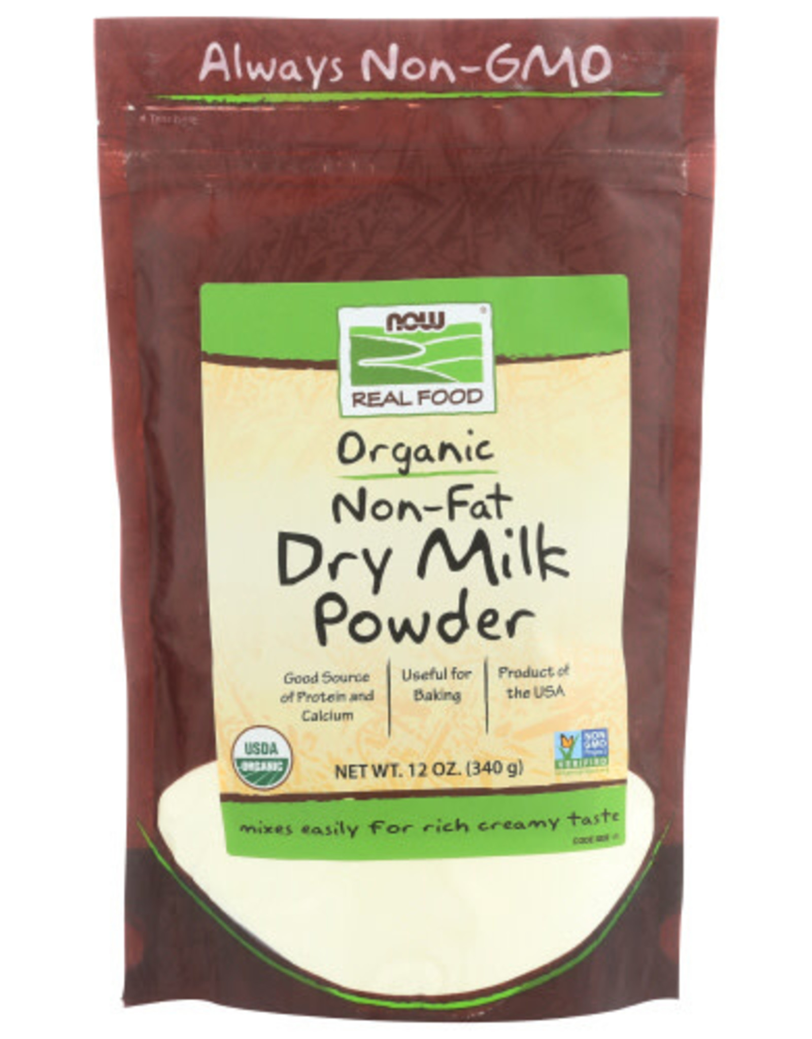 NOW REAL FOOD® Now Organic NonFat Dry Milk Powder 12 oz Dutchmen