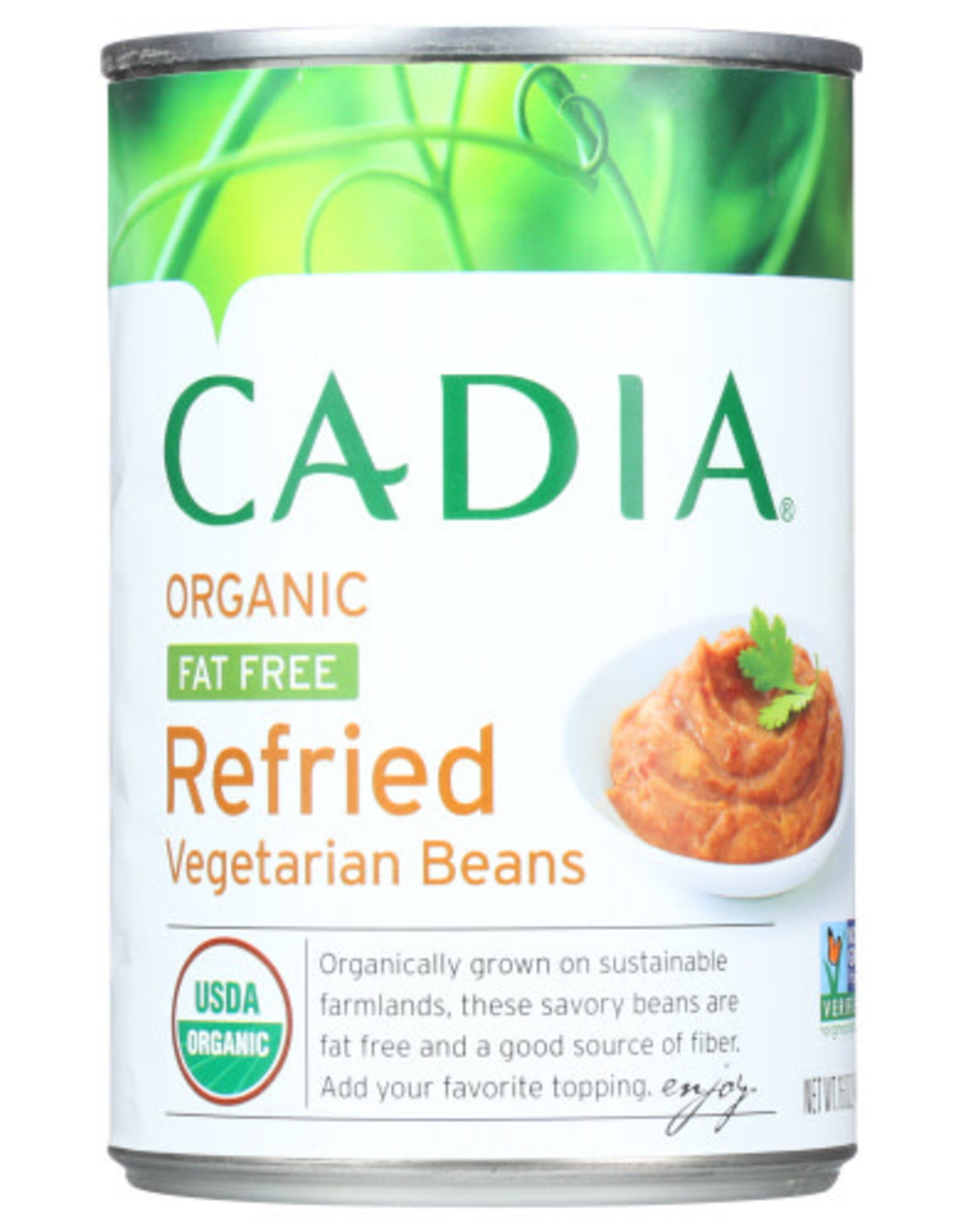 CADIA CADIA ORGANIC FAT FREE REFRIED VEGETARIAN BEANS, 16 OZ.