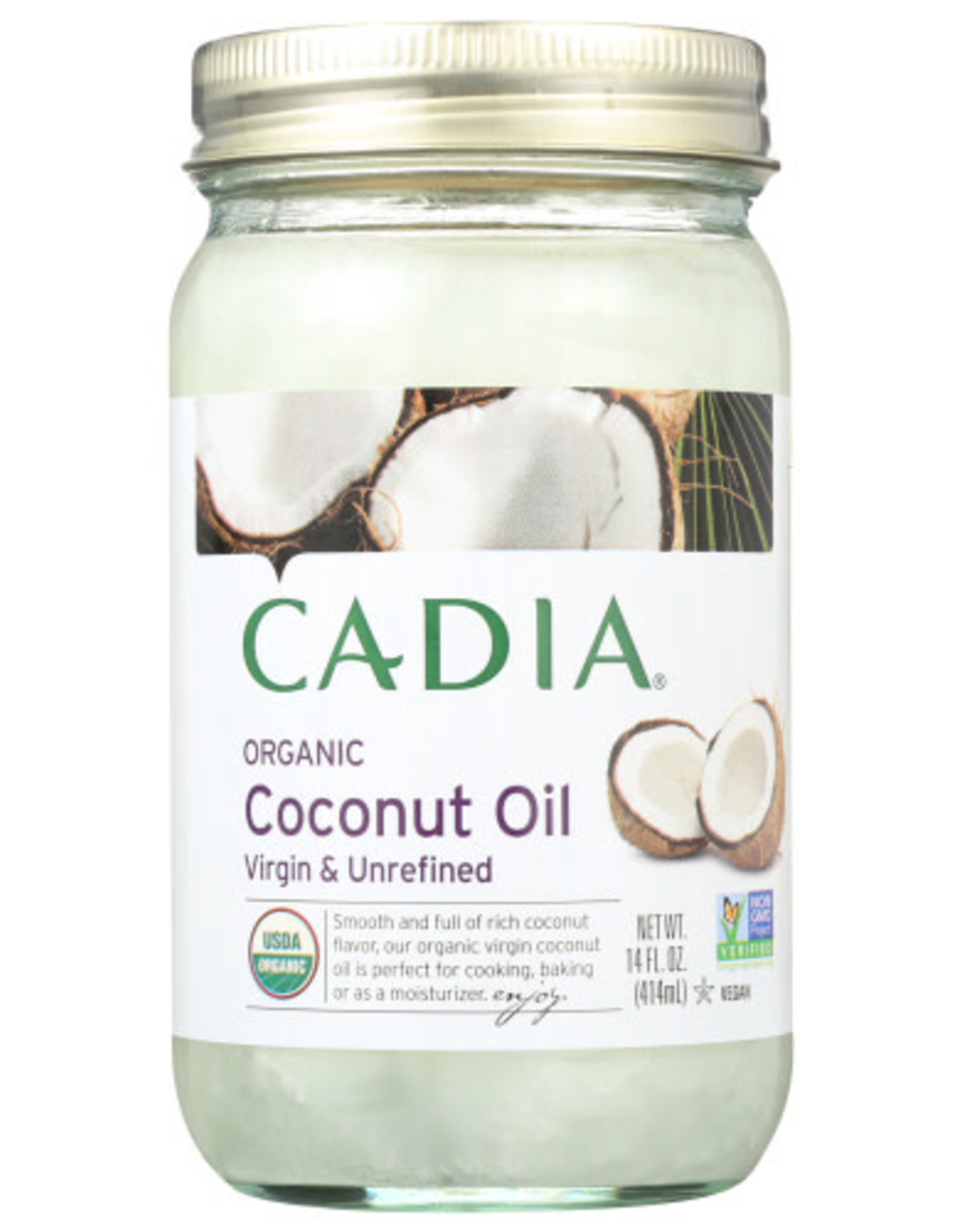 CADIA CADIA ORGANIC UNREFINED VIRGIN COCONUT OIL, 14 FL. OZ.