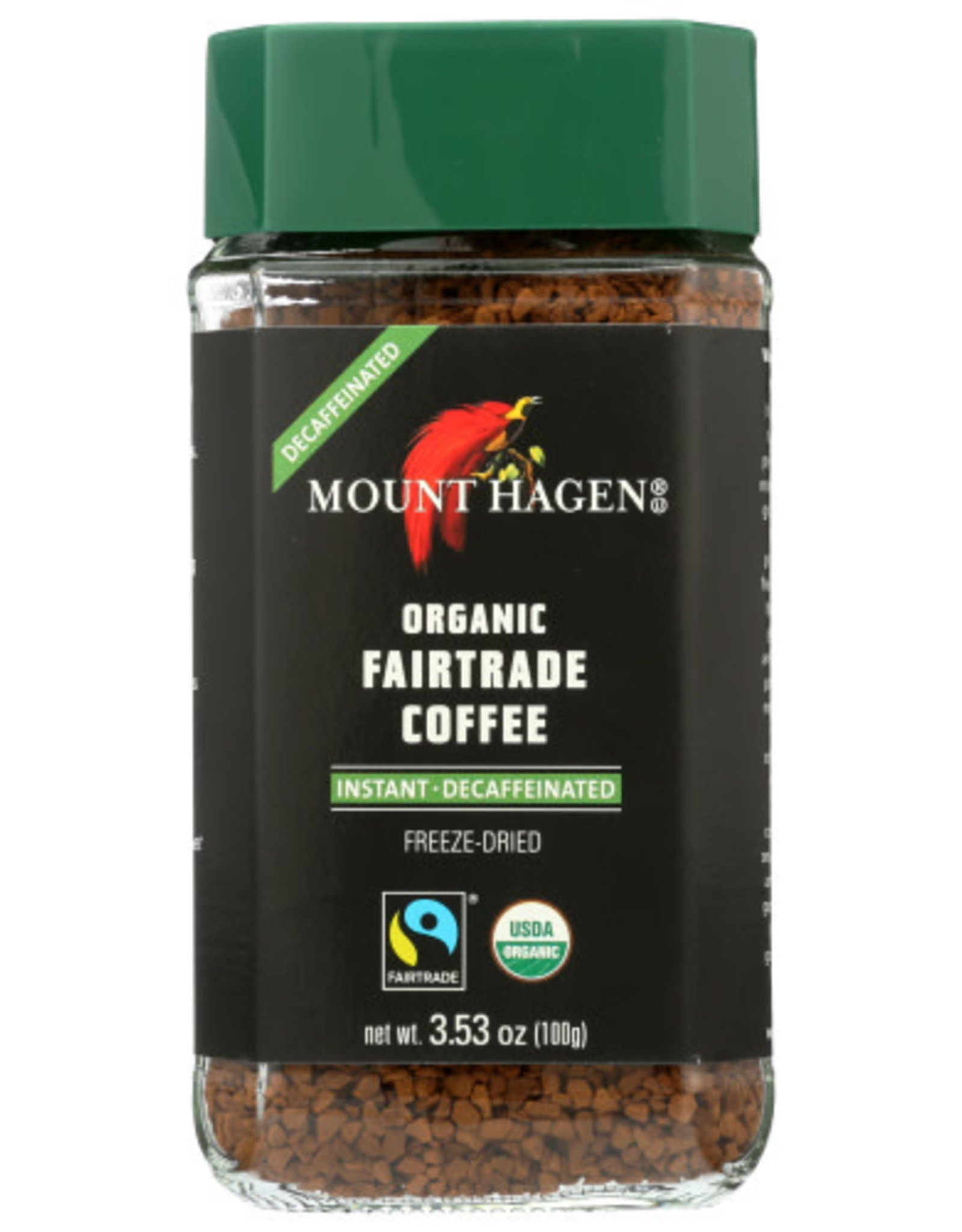 MOUNT HAGEN MOUNT HAGEN ORGANIC FAIRTRADE INSTANT DECAFFEINATED COFFEE, 3.53 OZ.