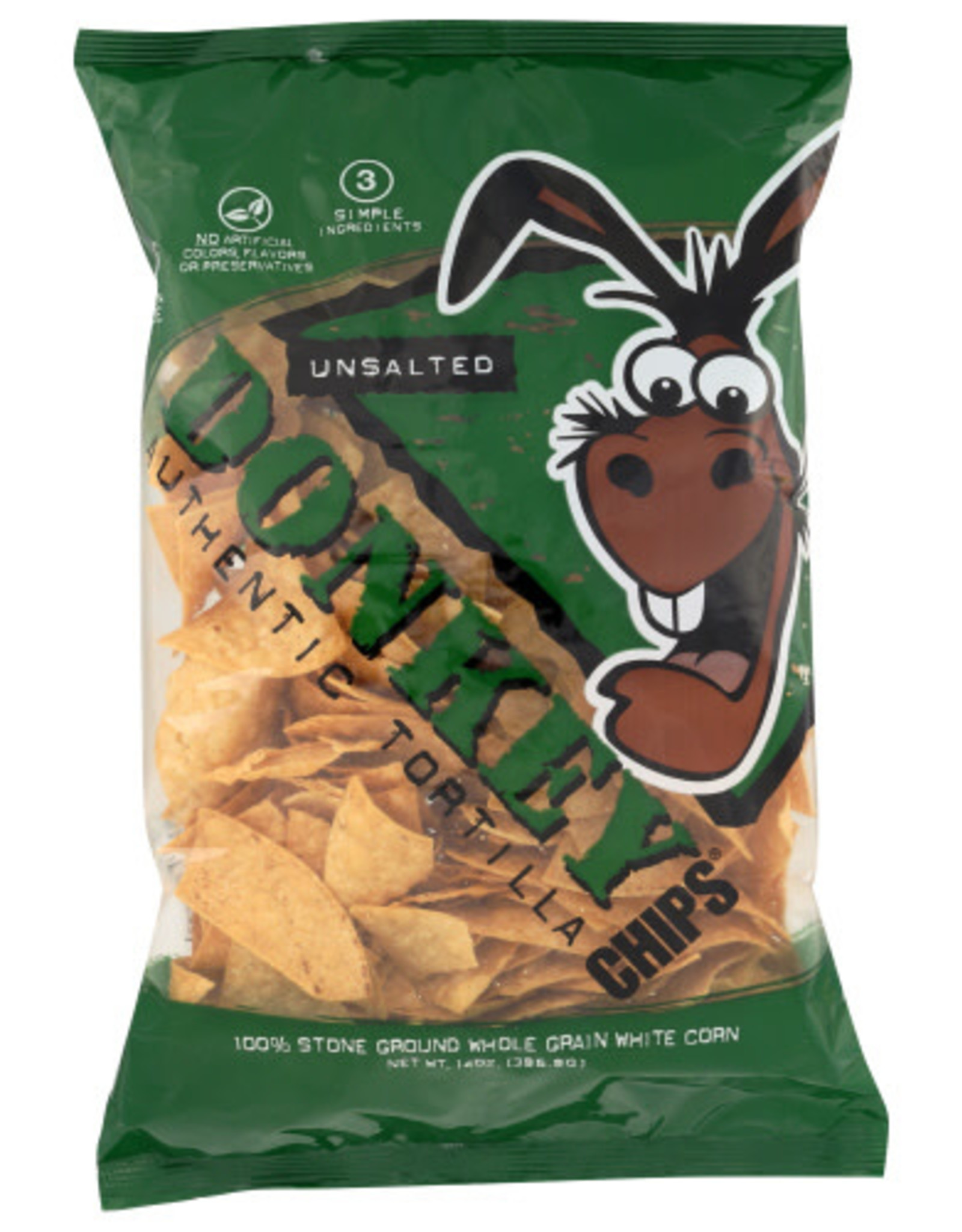 DONKEY CHIPS® DONKEY CHIP TORTILLA CHIPS, UNSALTED, 14 OZ.