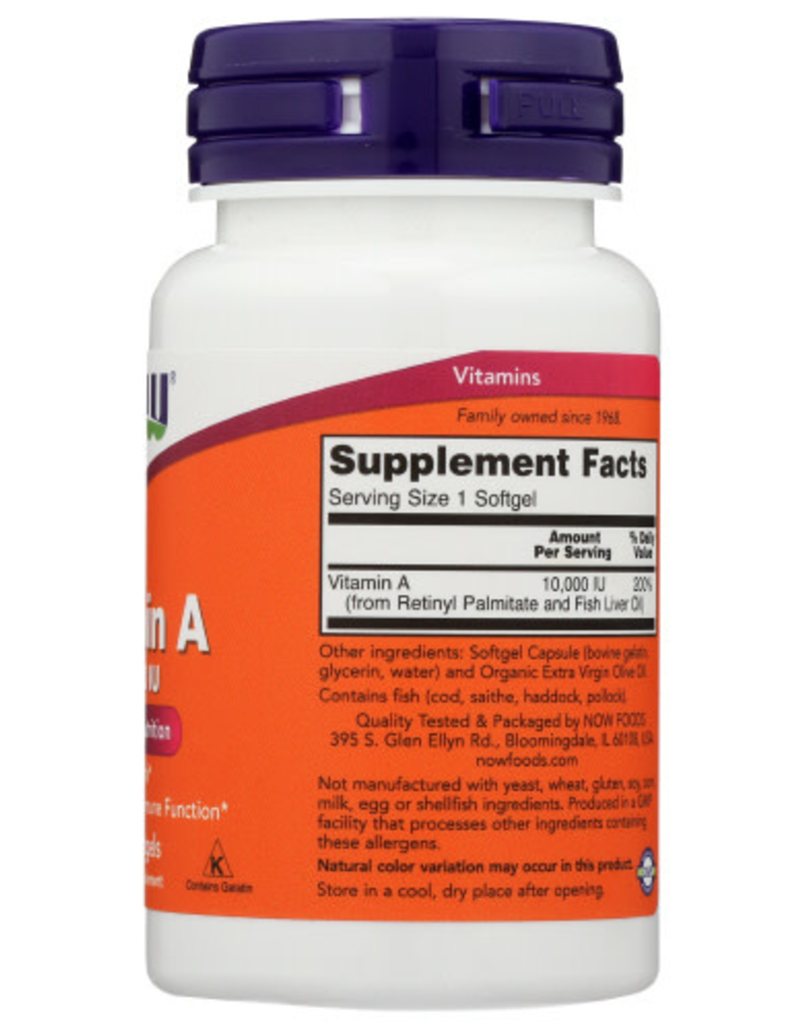 NOW® X Now Vitamin A 10,000 IU Essential Nutrition 100 Softgels