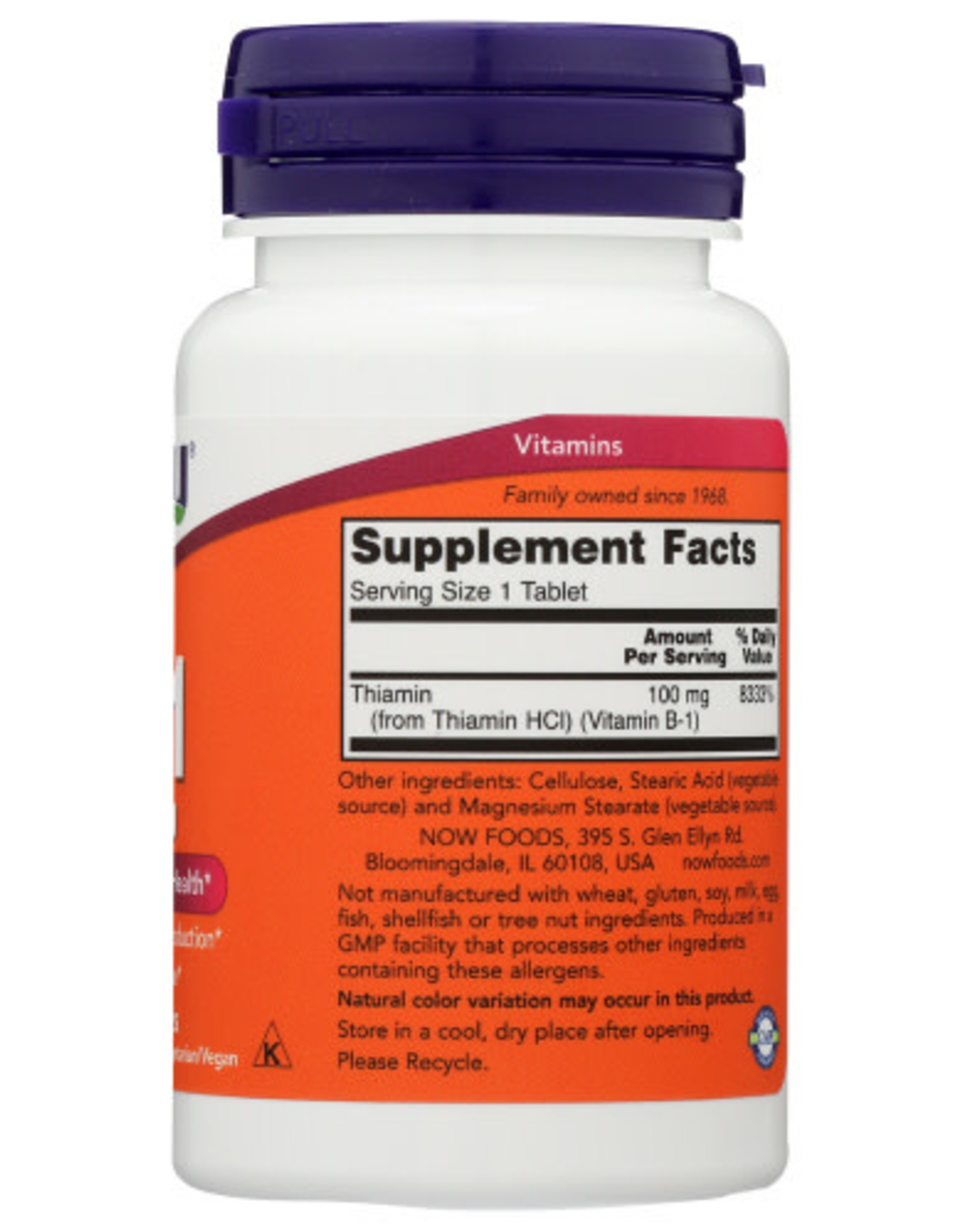 NOW FOODS NOW B-1 DIETARY SUPPLEMENT, 100 TABLETS