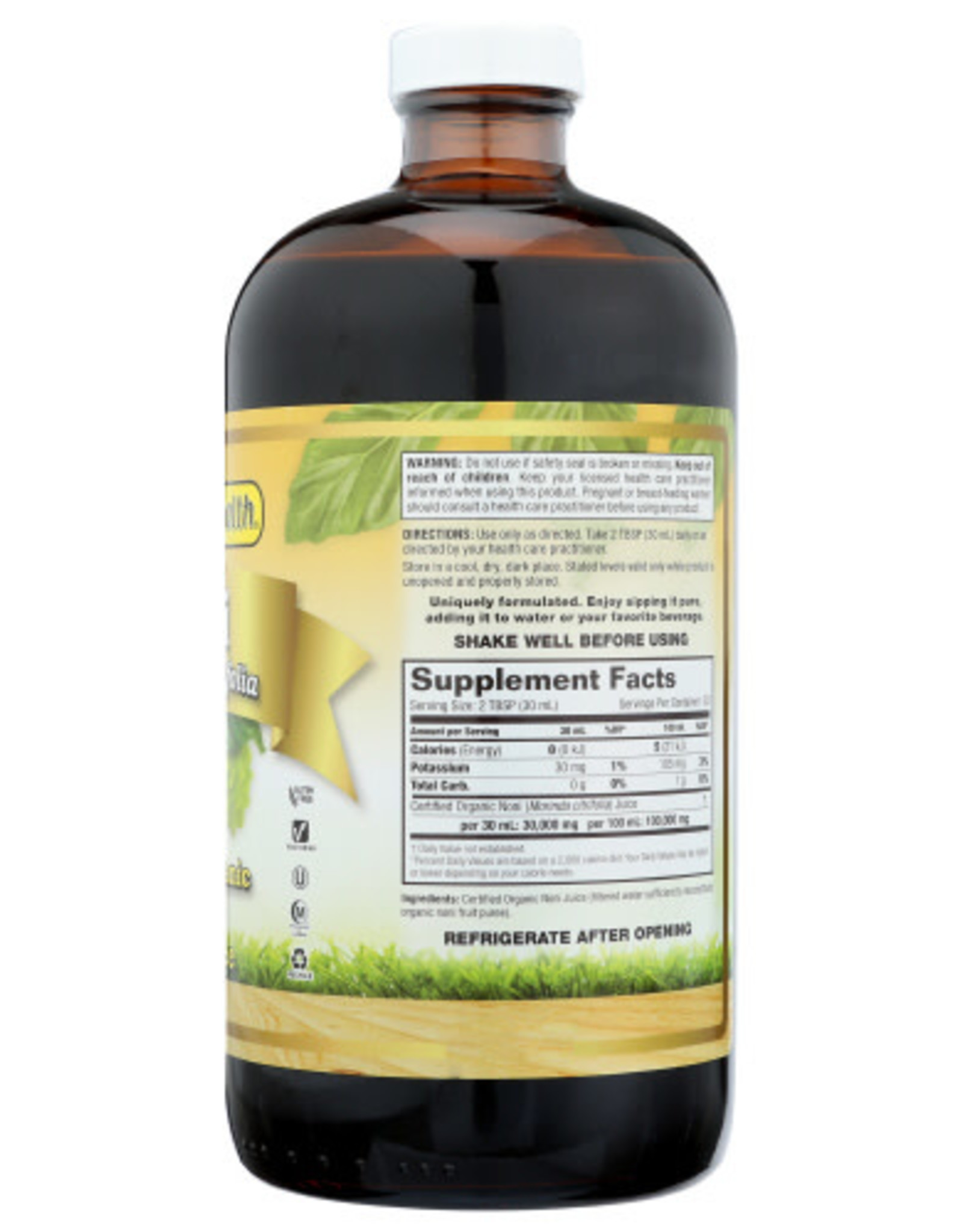 DYNAMIC HEALTH® DYNAMIC HEALTH ORGANIC CERTIFIED NONI JUICE FROM TAHITI LIQUID DIETARY SUPPLEMENT, 32 FL. OZ.