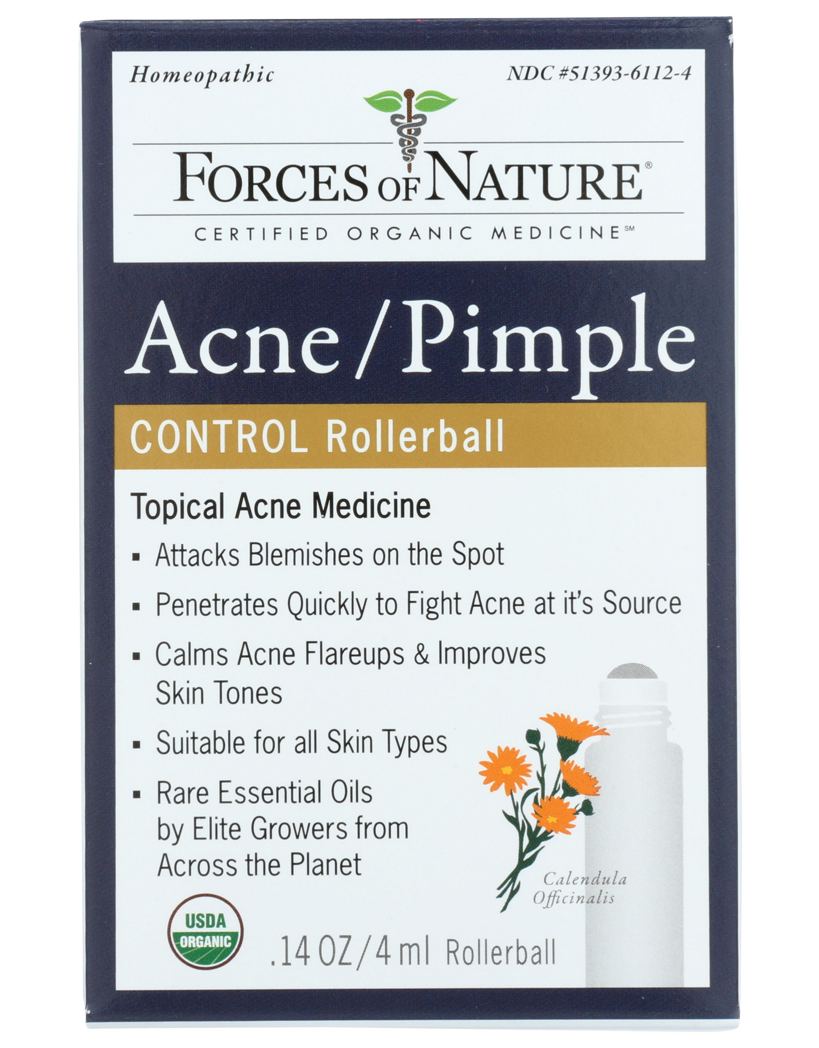FORCES OF NATURE FORCES OF NATURE ACNE/PIMPLE ROLLERBALL APPLICATOR, 0.14 OZ.