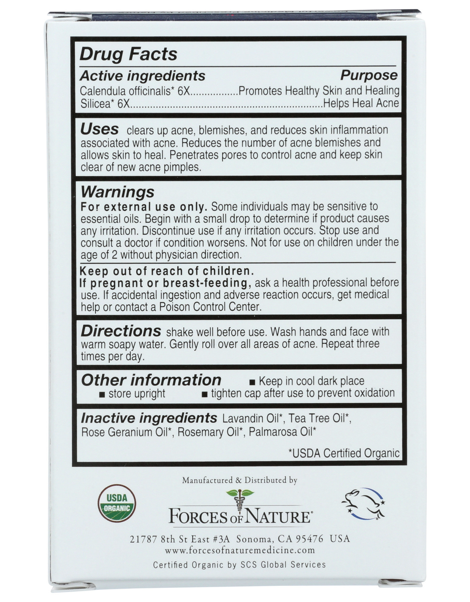 FORCES OF NATURE FORCES OF NATURE ACNE/PIMPLE ROLLERBALL APPLICATOR, 0.14 OZ.